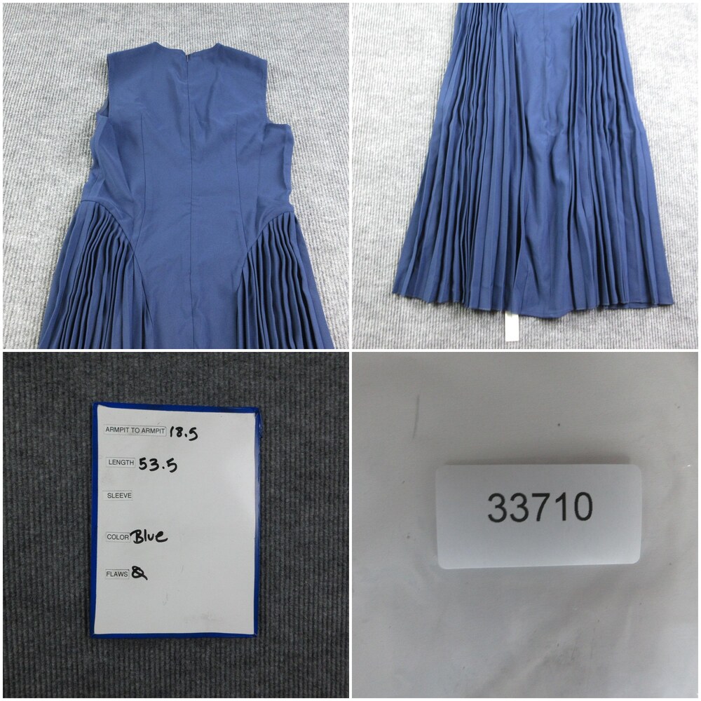COMMENSE Dress Womens XL Blue Fit & Flare Maxi Pleated Sleeveless Round Neck NWT - Picture 16 of 16